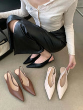 LBSFY  -  Pointed Toe Women Sandals 2024 New Arrivals Fashion Dress Pumps Thin Low Heeled Back Strap Black Beige Brown Summer Party Pumps